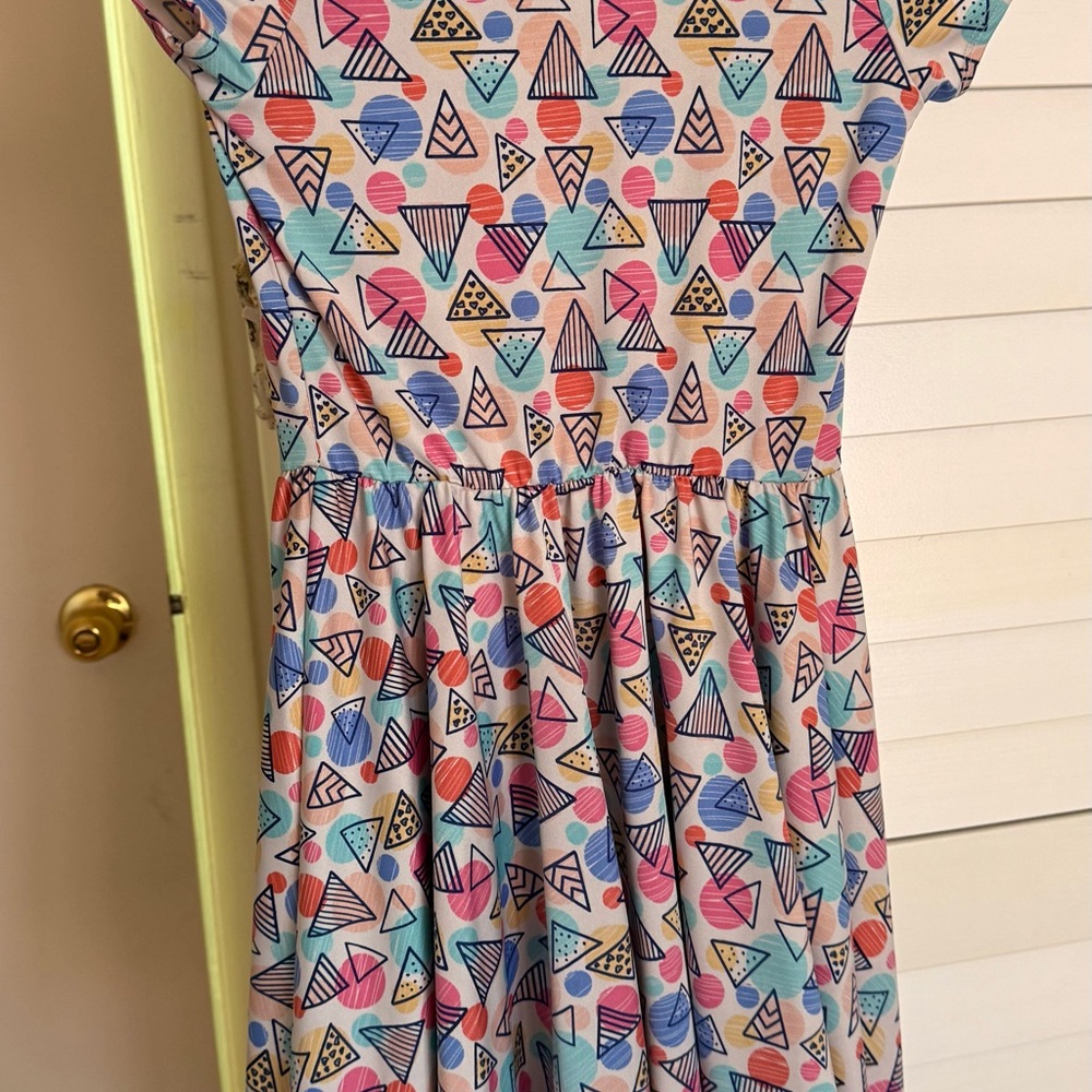 Dot Dot Smile Pink and Red Fit and Flare Dress with Pleated Smocked Design